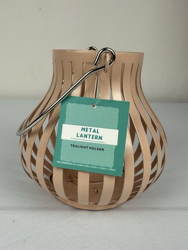 Pink metal hanging lantern - metal,